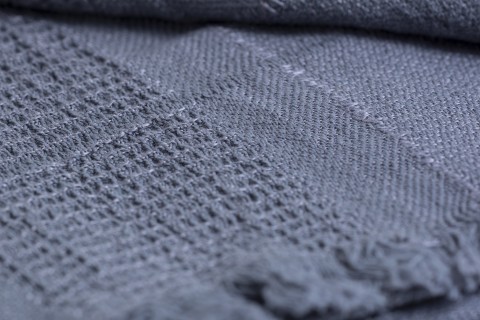 Dark Grey Linen Blanket