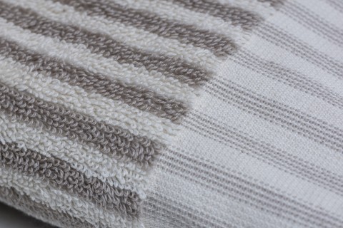 Taupe Striped Terry Bath Towel