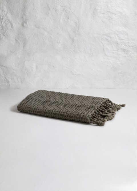 Khaki Waffle Hand Towel