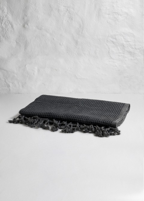 Dark Grey Waffle Bath Towel