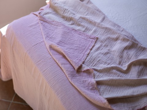 Blush-Taupe Muslin Blanket