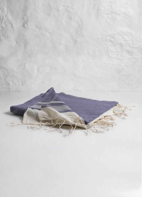  Grey Blue Olympos Turkish Towel