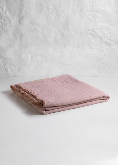 Blush-Taupe Muslin Blanket