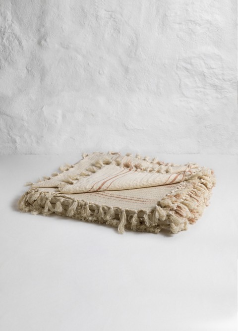 Natural/Mustard Striped Throw