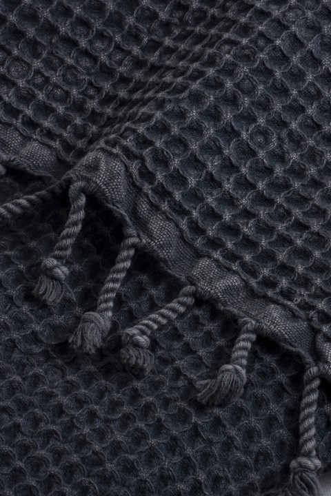 Dark Grey Waffle Bath Towel