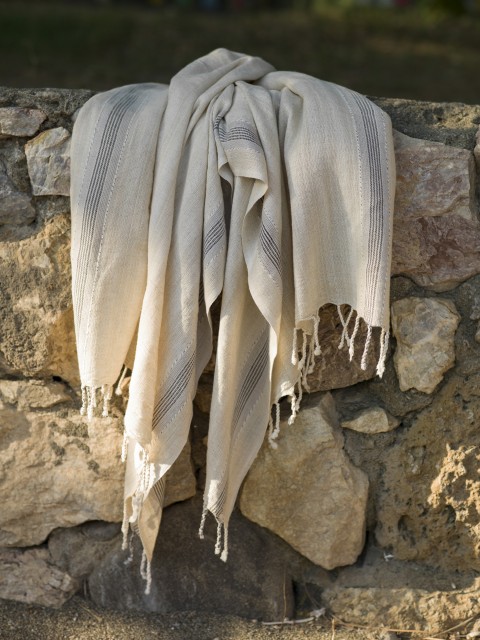 Natural Gray Linen Turkish Towel