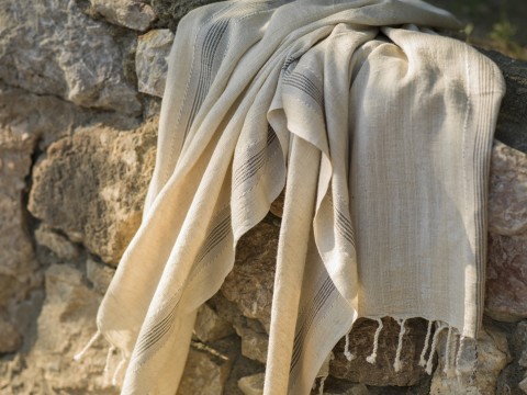 Natural Gray Linen Turkish Towel