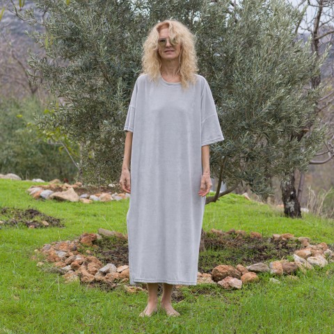 Terry Towel Long Shirt Dress