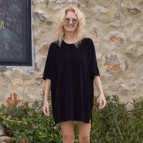 Terry Towel Mini Shirt Dress