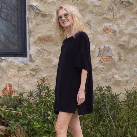 Terry Towel Mini Shirt Dress