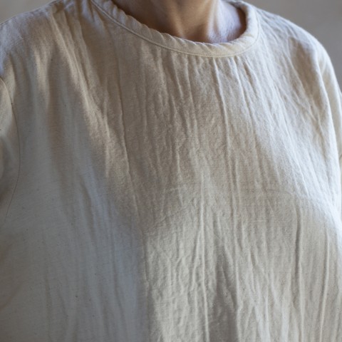 Muslin double-layered cotton long-sleeve tee