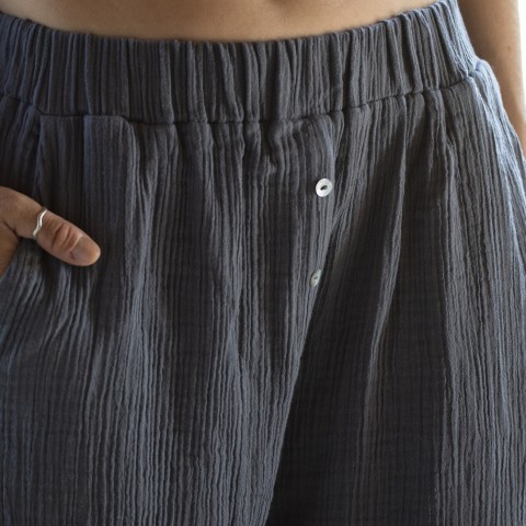 Muslin double-layered cotton pants