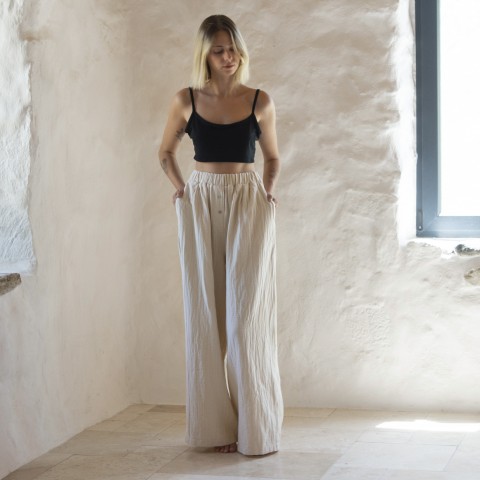 Muslin double-layered cotton pants