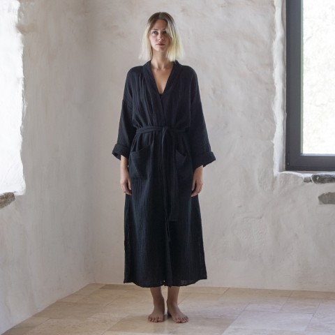 Muslin double-layered cotton robe