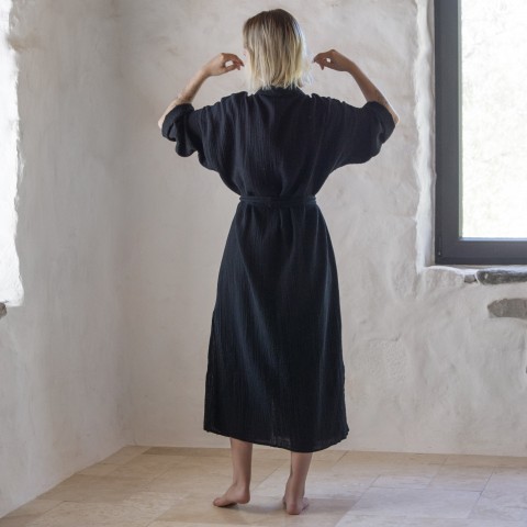 Muslin double-layered cotton robe