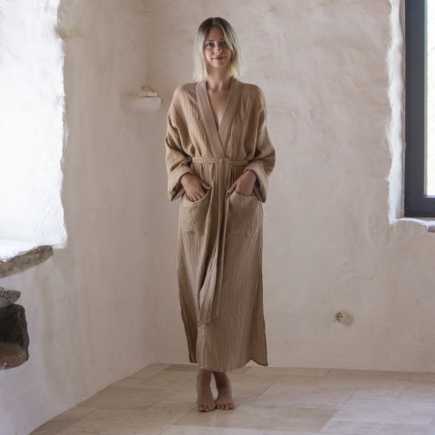 Muslin double-layered cotton robe