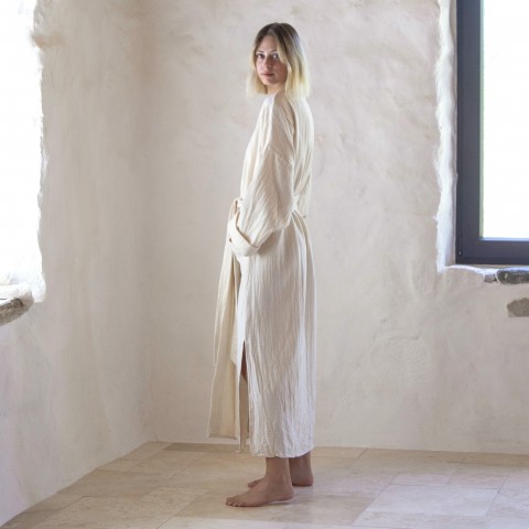 Muslin double-layered cotton robe