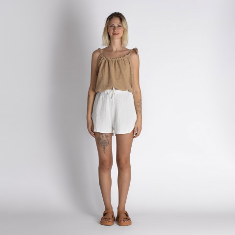 Muslin double layered cotton slip top