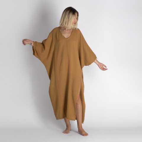 Muslin double layered cotton maxi kaftan