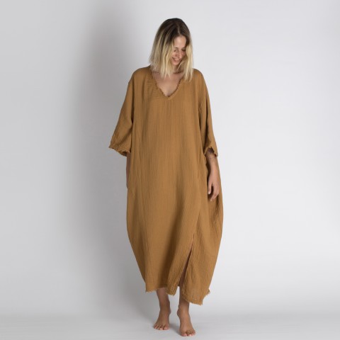 Muslin double layered cotton maxi kaftan