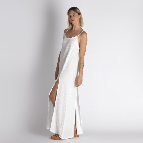 Muslin double layered cotton maxi dress