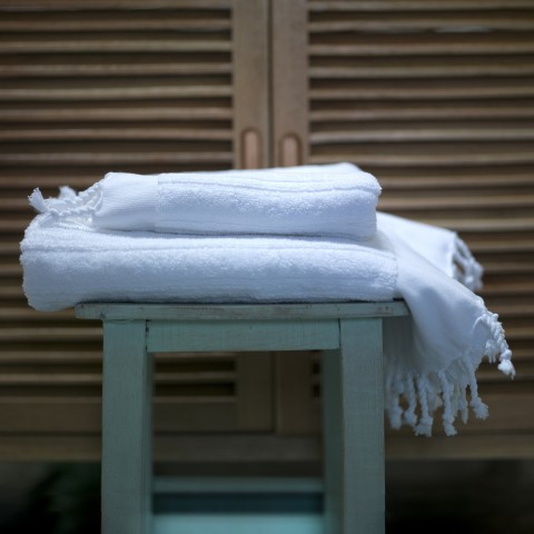 White Ottoman Terry Bath Towel