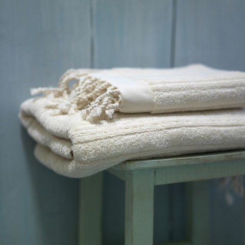 Natural Cotton Hand Woven Turkish Towel Terry Bath Towels