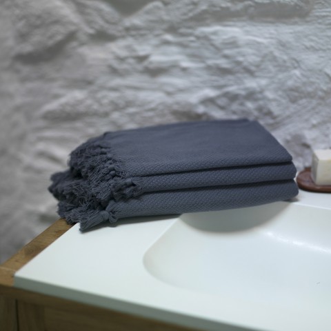 Pamukkale Bath Towel - Dark Grey