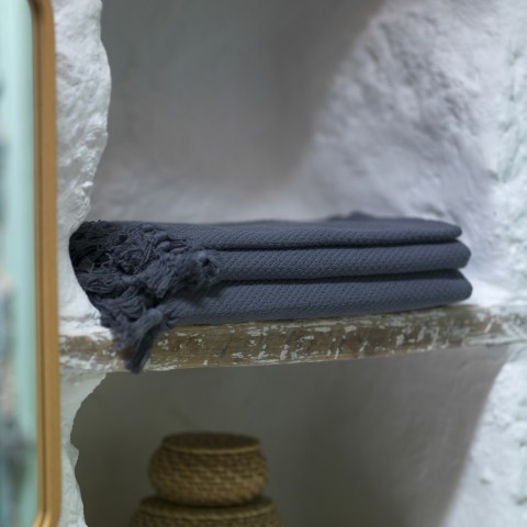 Pamukkale Hand Towel - Dark Grey