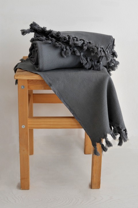 Pamukkale Bath Towel - Dark Grey