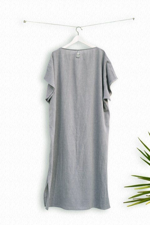 Grey Sile Caftan Dress