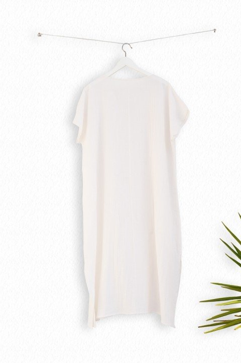 White Sile Basic Dress