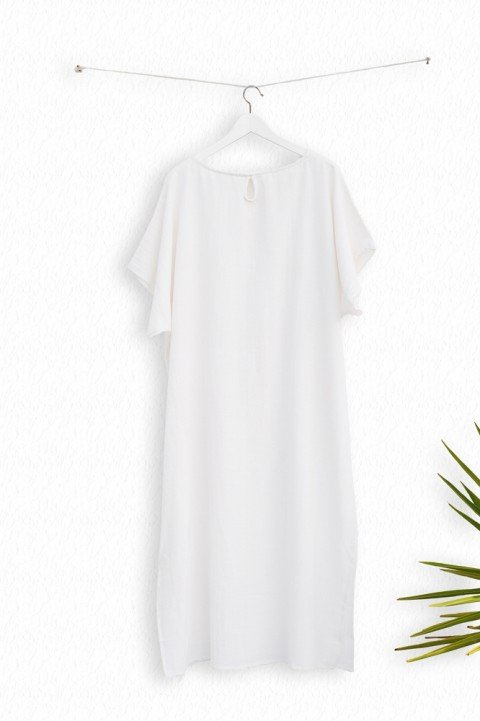 White Sile Caftan Dress