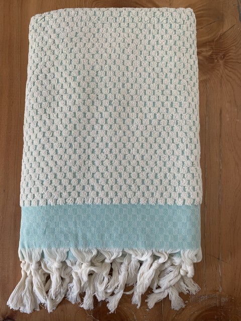 Mint Dotted Terry Bath Towel