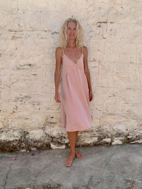 Muslin Slip Dress Blush-Taupe