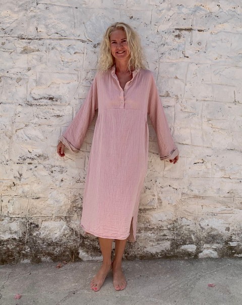 Muslin Kaftan Blush-Taupe