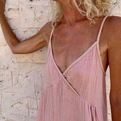 Muslin Slip Dress Blush-Taupe