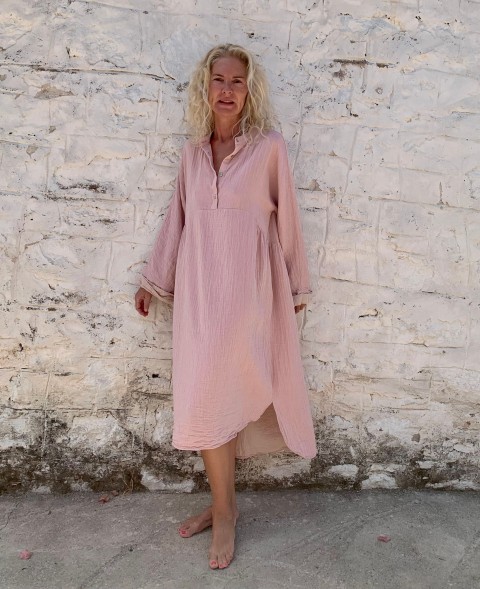 Muslin Kaftan Blush-Taupe