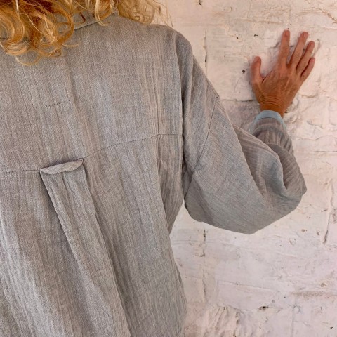 Muslin Tunic Grey-Turquoise