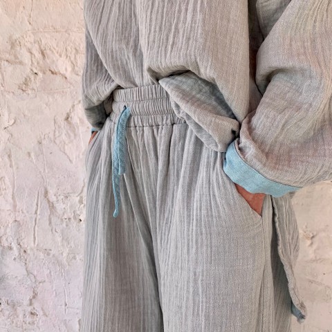 Muslin Tunic Grey-Turquoise