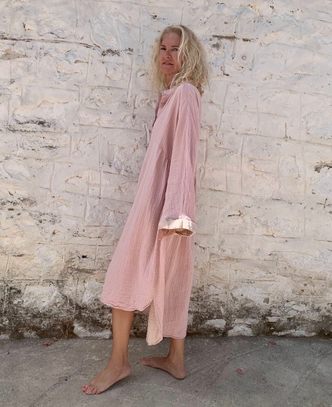 Muslin Kaftan Blush-Taupe