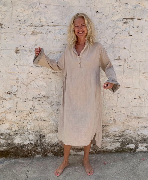 Muslin Kaftan Taupe-Grey