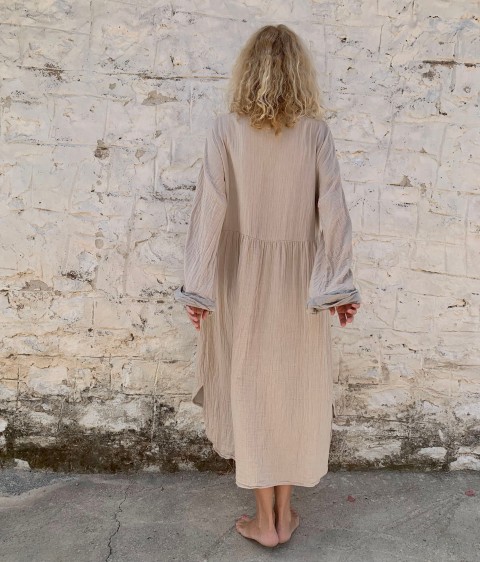 Muslin Kaftan Taupe-Grey