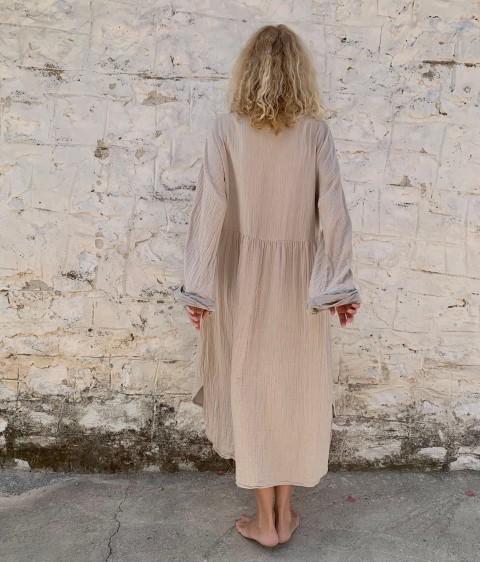 Muslin Kaftan Taupe-Grey