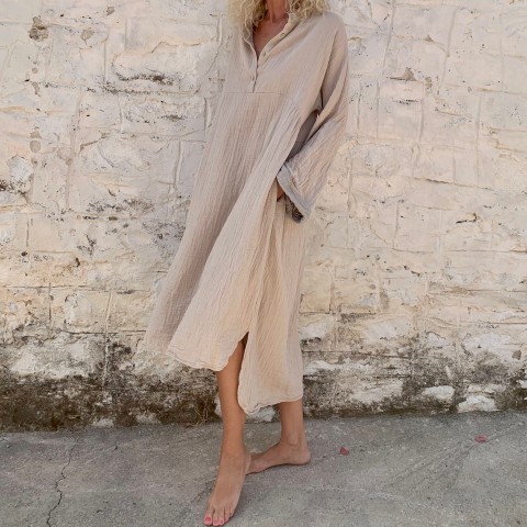 Muslin Kaftan Taupe-Grey