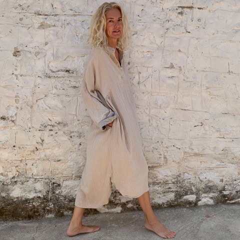 Muslin Kaftan Taupe-Grey