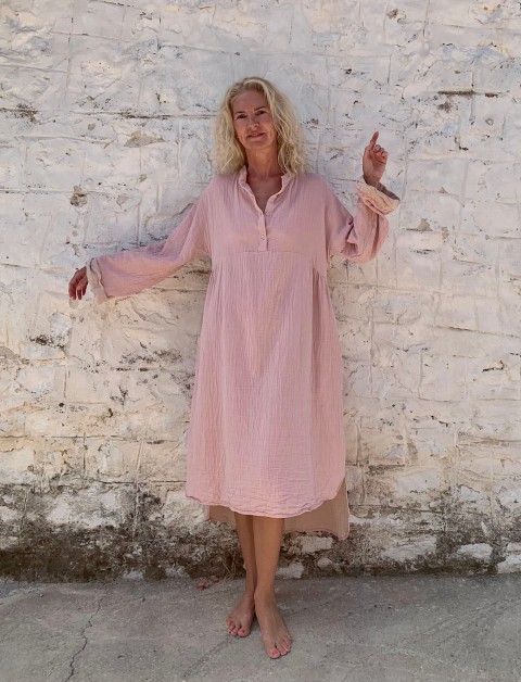 Muslin Kaftan Blush-Taupe