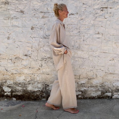 Muslin Pants Taupe-Grey