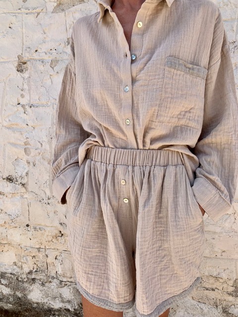 Muslin Short Taupe-Grey