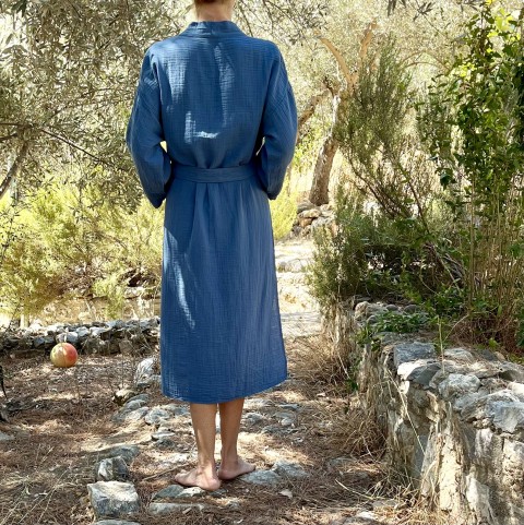 Muslin double-layered cotton robe